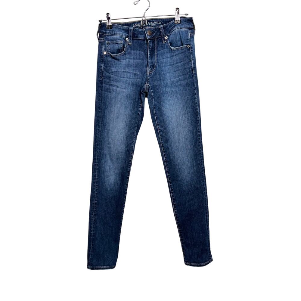 American Eagle Outfitters jeans super stretch blue denim skinny 5 pocket  Sz 6L